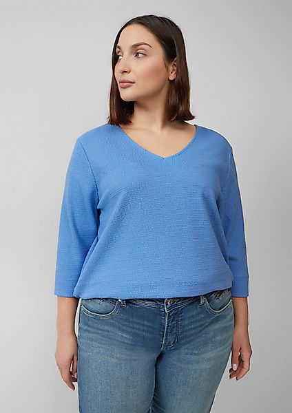 s.Oliver 3/4 Arm-Pullover Sweatshirt Strukturiertes Jersey-Sweatshirt günstig online kaufen