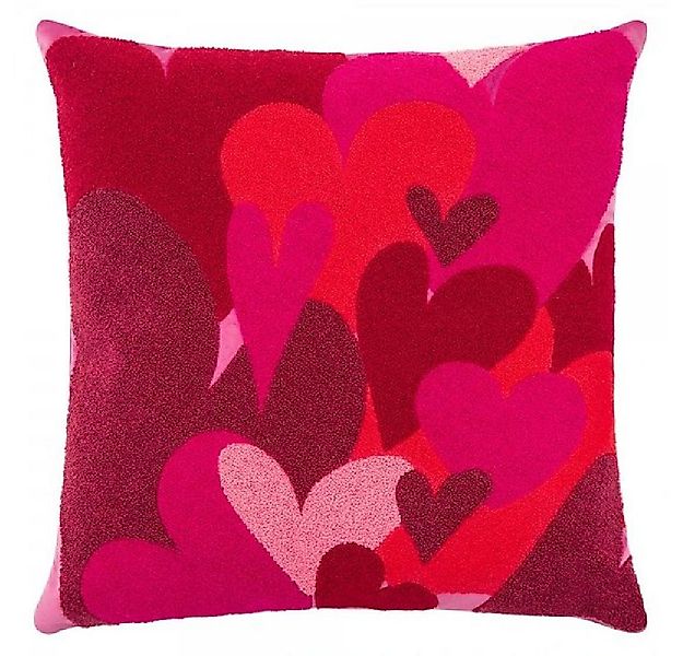 PAD Kissenhülle Kissenhülle Hearts Embroidery Hot Pink Herzen (45x45cm) günstig online kaufen