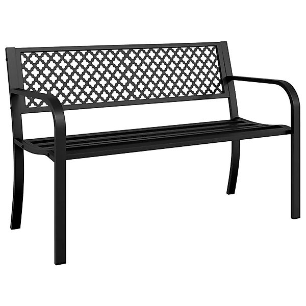 furnicato Gartenbank 119 cm Schwarz Stahl günstig online kaufen