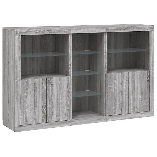 vidaXL Sideboard mit LED-Leuchten Grau Sonoma 162x37x100 cm 3209175 günstig online kaufen