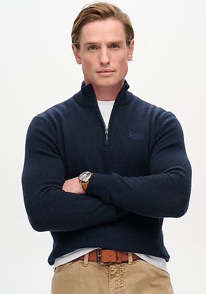Superdry Strickpullover ESSENTIAL EMB KNIT HALF günstig online kaufen