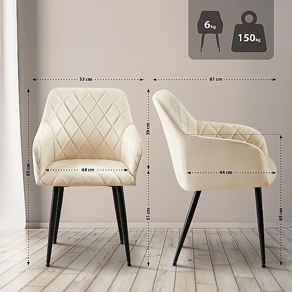 CLP Esszimmerstuhl Monett (2er Set), gepolsterte günstig online kaufen