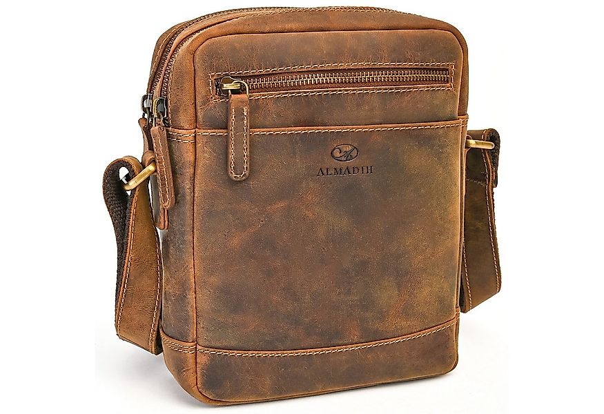 ALMADIH Umhängetasche Leder Herren NOAH braun - Kompakte Ledertasche für Re günstig online kaufen