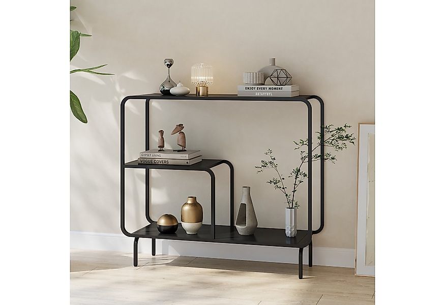 en.casa Konsolentisch, »Færder« Metall 92 x 33 x 82 cm Schwarz günstig online kaufen