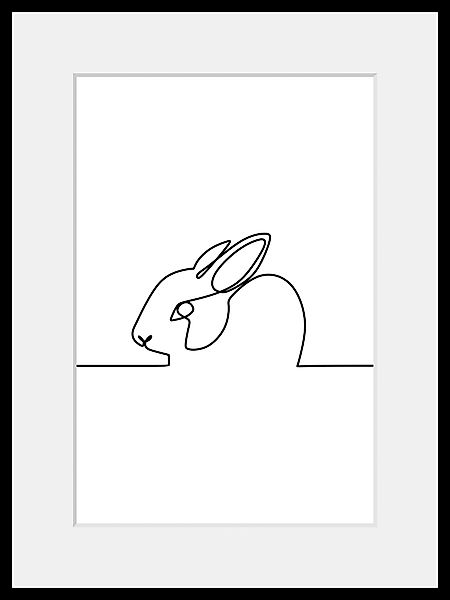 queence Bild »Alicia«, Schwarz-Weiß-Kunst-Modern-Hase-Hasen-Haustiere, (1 S günstig online kaufen