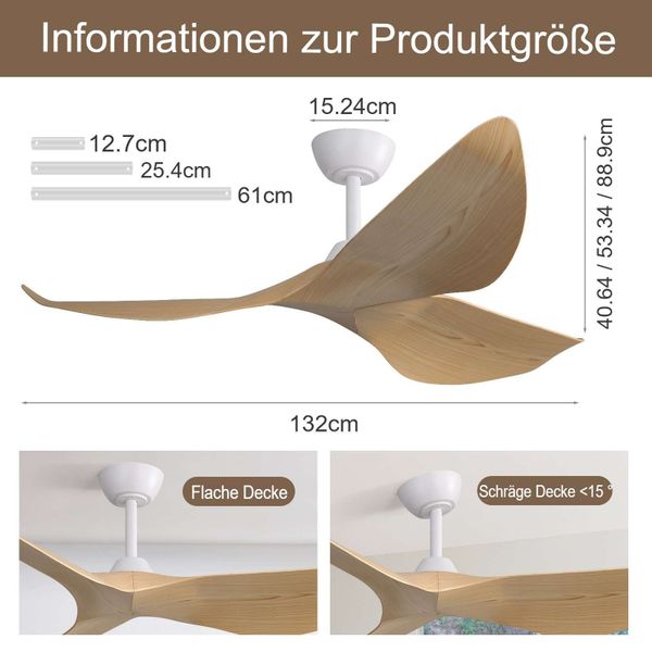 Sofucor Deckenventilator ohne Licht, mit Fernbedienung, günstig online kaufen