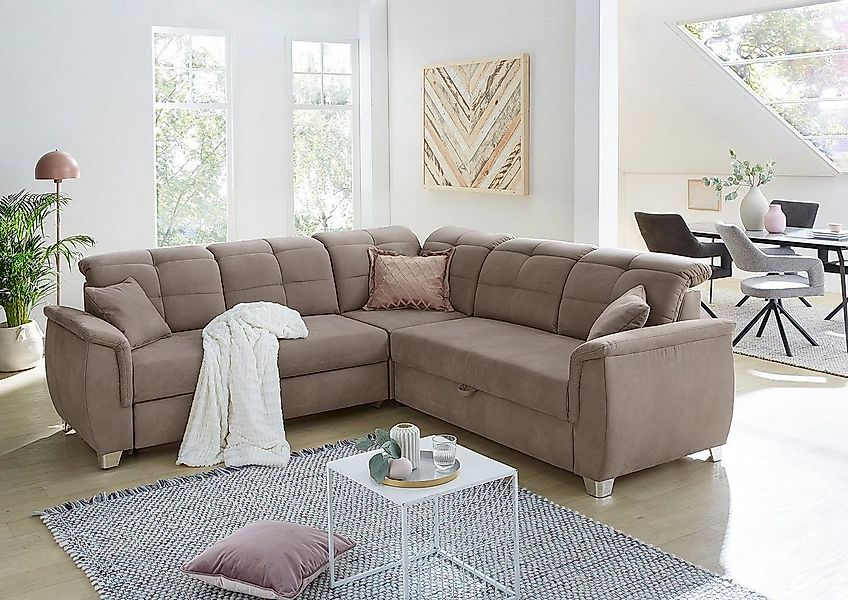 Jockenhöfer Gruppe Ecksofa "Udine L-Form" 6 individuell, verstellbaren Kopf günstig online kaufen