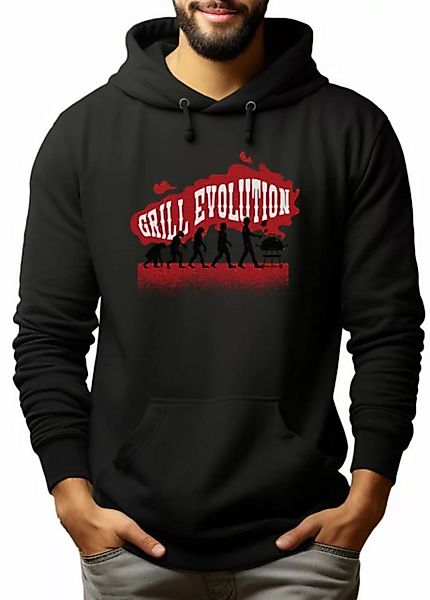 MyDesign24 Hoodie Herren Kapuzen Sweatshirt - Grill Evolution Kapuzenpulli günstig online kaufen