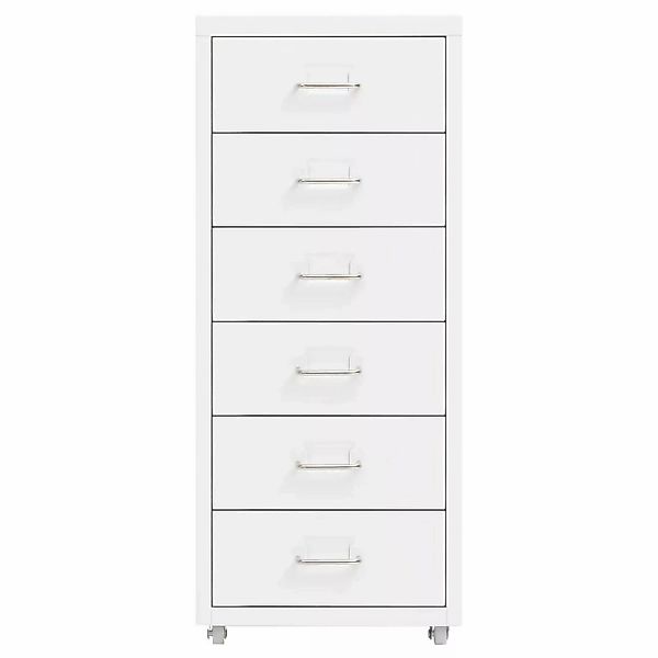 vidaXL Aktenschrank mit Rollen Weiß 28x41x69 cm Metall günstig online kaufen