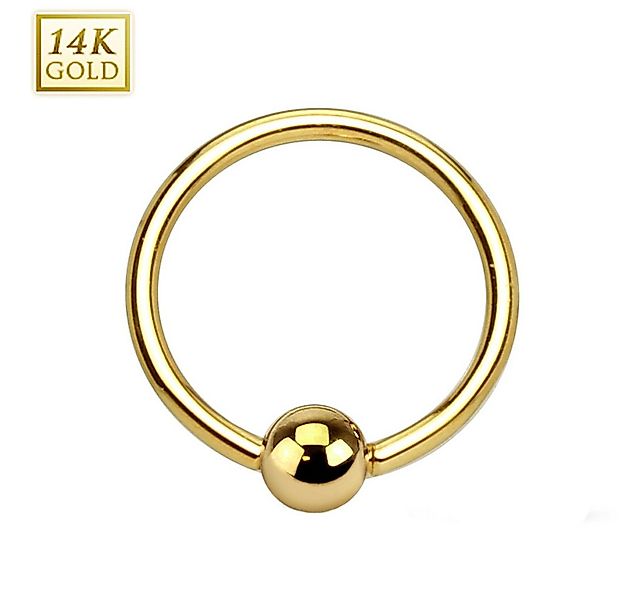 Taffstyle Nasenpiercing 14K Echt Gold Piercing BCR Bead Tragus Gelbgold 1,0 günstig online kaufen