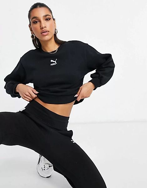 Puma Classics – Sweatshirt in Schwarz mit Glockenärmeln günstig online kaufen
