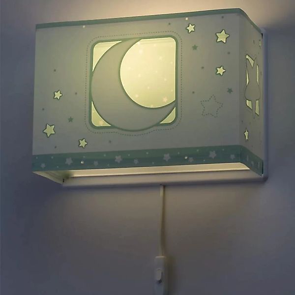Kinderzimmer Wandleuchte Moonlight in Grün E27 günstig online kaufen