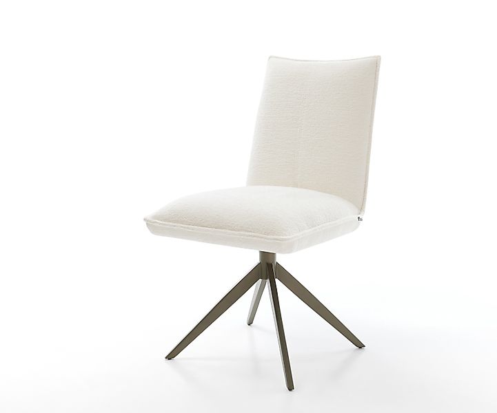 Drehstuhl Lelio-Flex Bouclé Soft Beige Kreuzgestell breit Effektfinish Tita günstig online kaufen