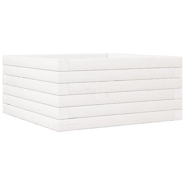 vidaXL Pflanzkübel Weiß 50x50x23 cm Massivholz Kiefer 847184 günstig online kaufen