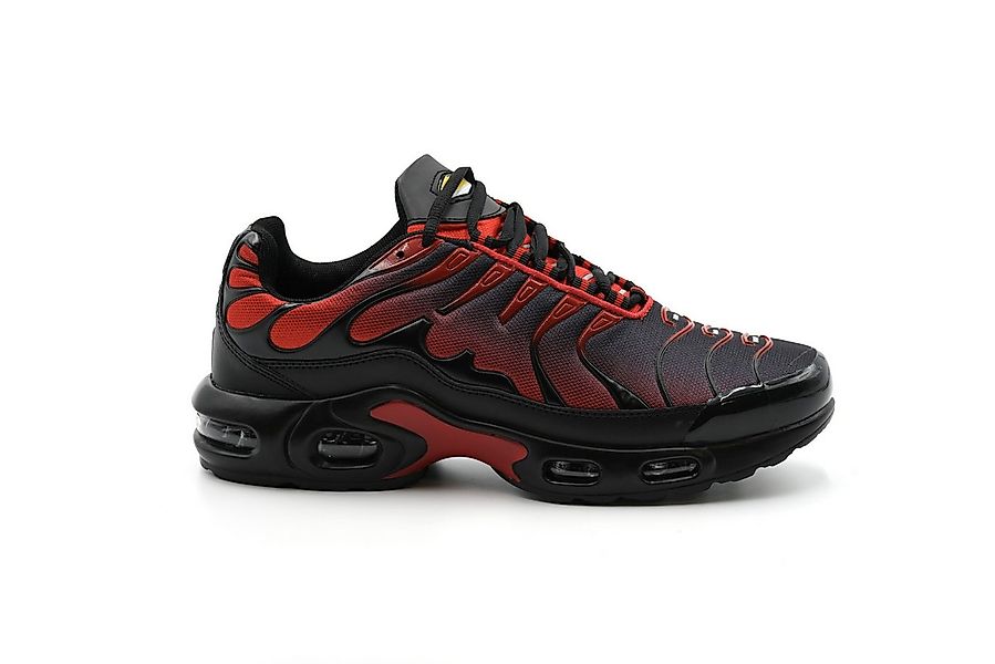 Sonderpostendiscount Herrensneaker H075-8 Black/Red mit Luftpolster Sneaker günstig online kaufen