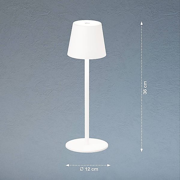 LED-Tischlampe Tropea mit Akku, sandweiß günstig online kaufen