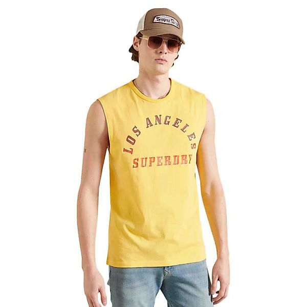 Superdry Boho Cut Off Graphic Ärmelloses T-shirt L Springs Yellow günstig online kaufen