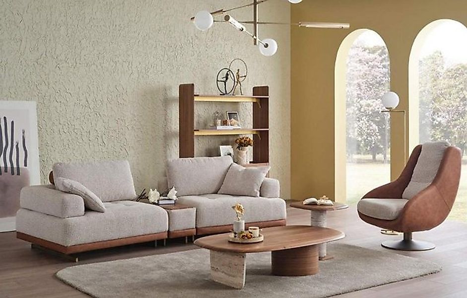 Xlmoebel Sofa Zeitgemäßes Sofa-Ensemble 3+1 Plätze Beige Design-Set Wohnzim günstig online kaufen