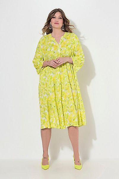 MIAMODA Midikleid Kleid A-Linie Blätter-Muster Volants günstig online kaufen