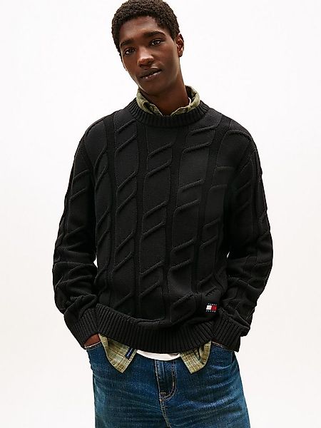 Tommy Jeans Rundhalspullover TJM REG CHUNKY CABLE Grobstrick mit Zopfmuster günstig online kaufen