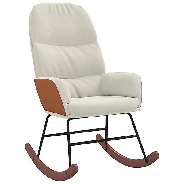 vidaXL Schaukelstuhl Samt Creme 4102630 günstig online kaufen