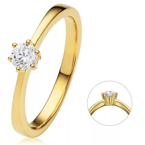 ONE ELEMENT Diamantring "0.2 ct Diamant Brillant Ring aus 750 Gelbgold", Da günstig online kaufen