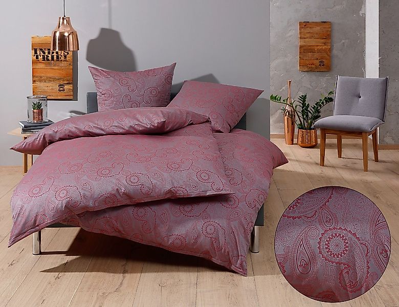 BETTWAESCHE-MIT-STIL Bettwäsche Mako-Satin Damast Paisley Bettwäsche günstig online kaufen
