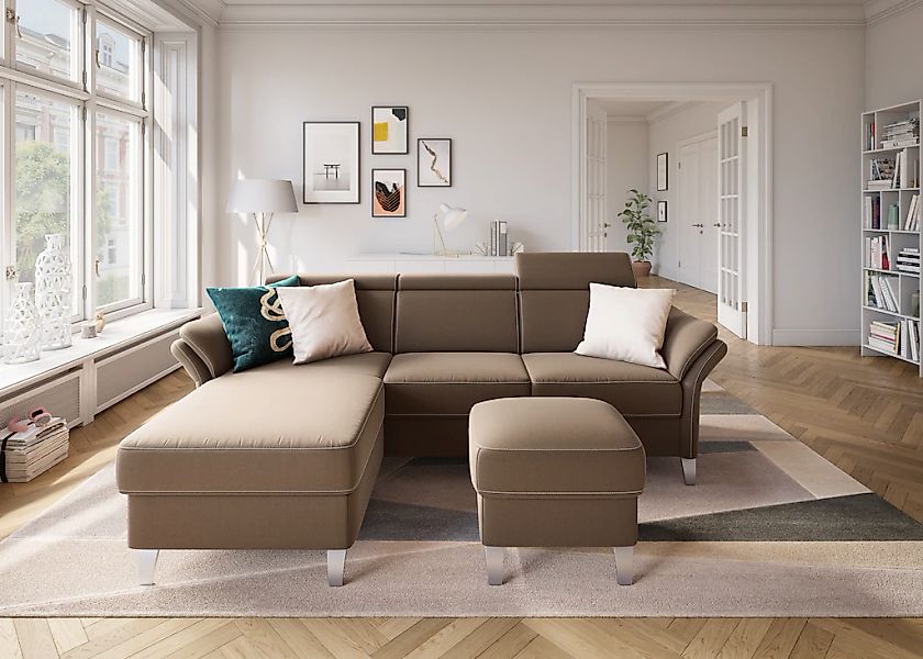 sit&more Ecksofa "Vincenzo L-Form" inklusive Kopfteilverstellung, wahlweise günstig online kaufen