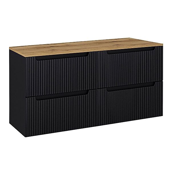 Lomadox Waschbeckenschrank NEWPORT-56-BLACK 120cm, in schwarz günstig online kaufen