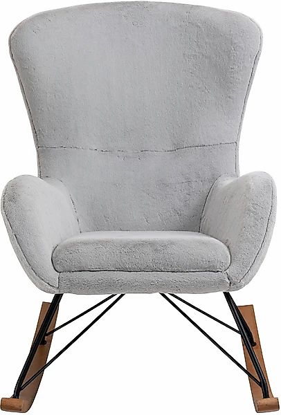 SalesFever Schaukelstuhl »Komfortabl und im Vintage-Stil« () Kunstfell in L günstig online kaufen