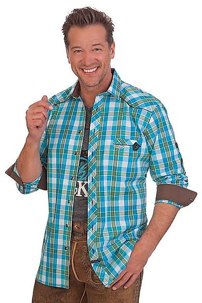 Spieth & Wensky Trachtenhemd Trachtenhemd - WALES - rot, aqua günstig online kaufen