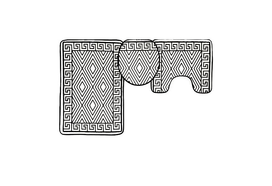 Trendmax Badematte 3 Tlg. Badematten-Set mit Muster aus Polyester Rutschfes günstig online kaufen