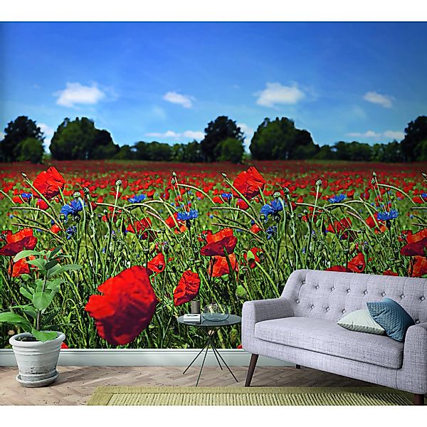 Marburg Vliestapete Floral Tulpen Rot-Grün 270 cm x 159 cm FSC® günstig online kaufen