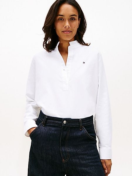 Tommy Hilfiger Langarmbluse OXFORD RUFFLE NECK SHIRT mit Rüschen Detail günstig online kaufen