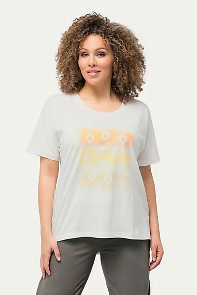 Ulla Popken T-Shirt T-Shirt Streifen Oversized Rundhals Halbarm günstig online kaufen