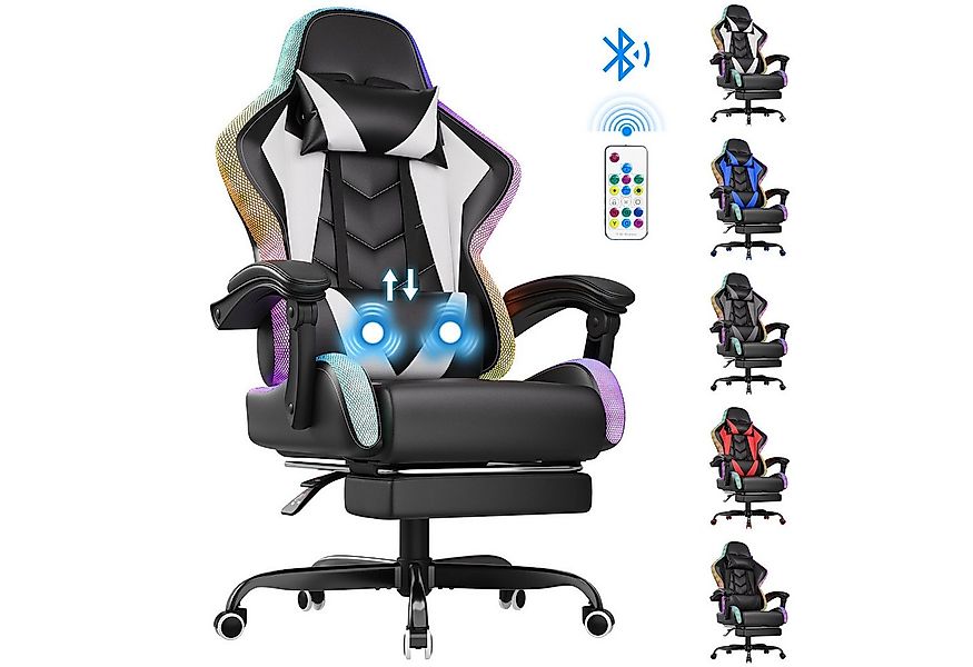 HOMALL Gaming-Stuhl Gaming Chair,Massage,Bürostuhl,Gaming Stuhl (Die LED-Be günstig online kaufen