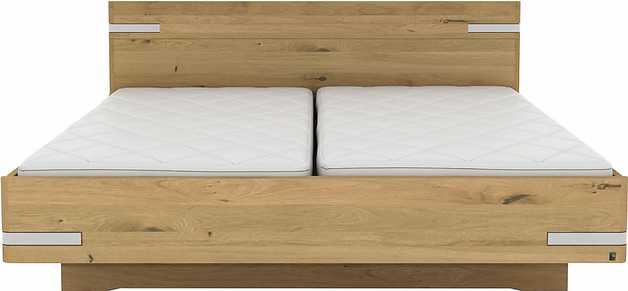Musterring Holzbett "Savona, Bettgestell, Bettrahmen, teilmassiv Bianco-Eic günstig online kaufen