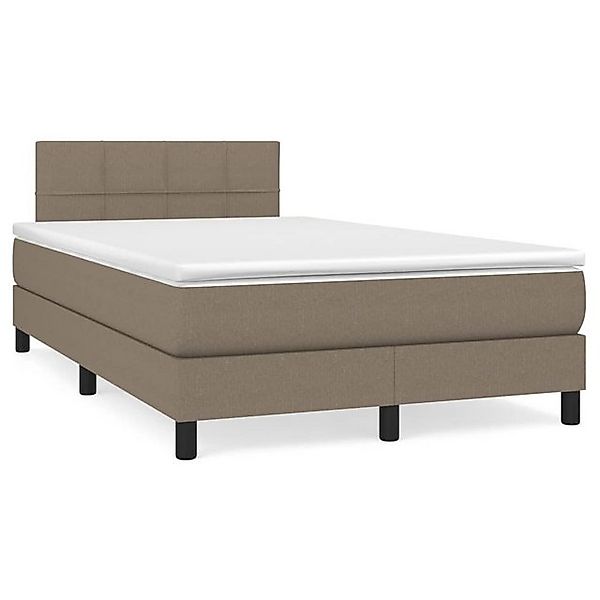 vidaXL Boxspringbett Boxspringbett mit Matratze Taupe 120x200 cm Stoff Bett günstig online kaufen