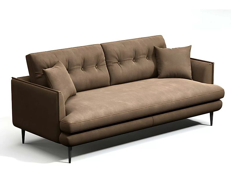 Sofa 3-Sitzer - Microfaser - Vintage-Leder-Look - GANESH günstig online kaufen