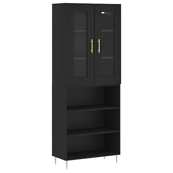 vidaXL Highboard Schwarz 69,5x34x180 cm Holzwerkstoff 3198714 günstig online kaufen