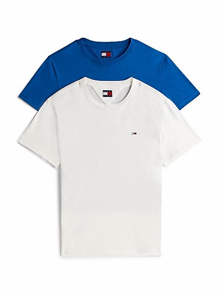 Tommy Jeans Rundhalsshirt "TJM XSLIM 2PACK JERSEY TEE EXT", Logostickerei, günstig online kaufen