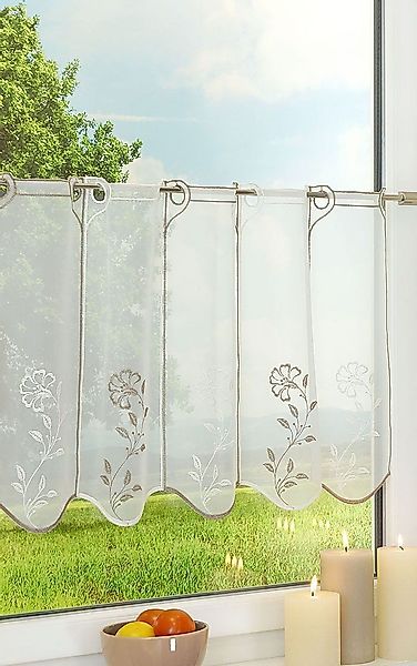 LYSEL® Scheibengardine Blümchen, (1 St), transparent, günstig online kaufen