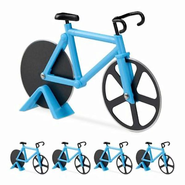 relaxdays 5 x Fahrrad Pizzaschneider blau günstig online kaufen