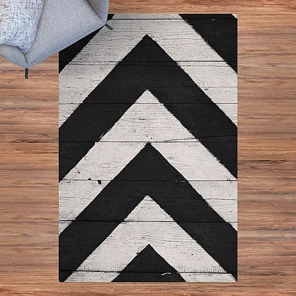 Kork-Teppich Symmetrie auf Holzbalken Weiß günstig online kaufen