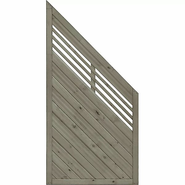 Sichtschutzzaun Anschlusselement Nicea Grau 180/90 cm x 90 cm Einseitig FSC günstig online kaufen