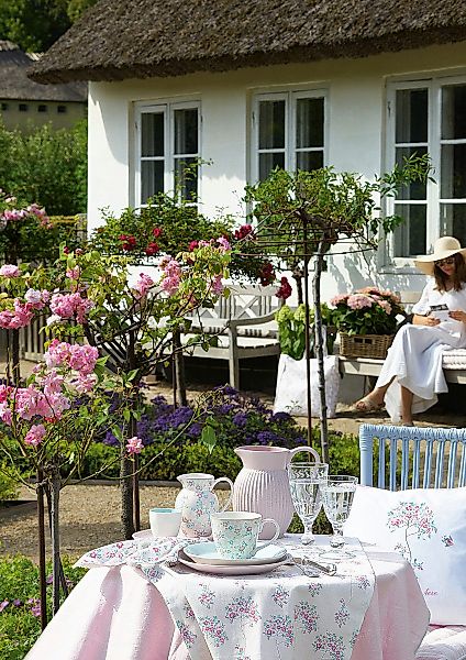 Greengate Geschirrtuch Portia Geschirrtuch flowers white günstig online kaufen