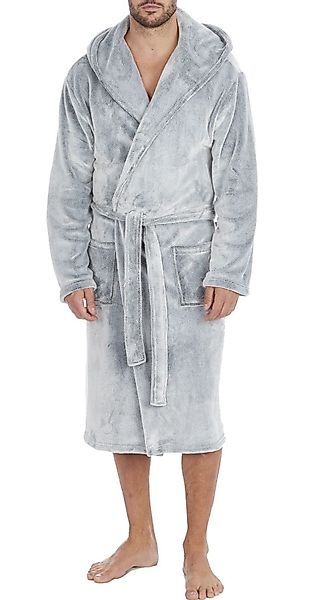 Badekönig Herrenbademantel Mikrofaser, Kapuze, Gürtel, Langform günstig online kaufen