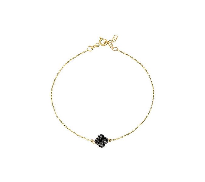 Suzan Gold Charm-Armband Noirleaf Fine – 375er Echtgoldarmband mit schwarze günstig online kaufen