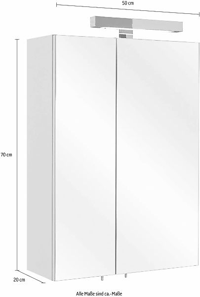 Saphir Spiegelschrank "Quickset 311 Badschrank, 2 Spiegeltüren, 2 Einlegebö günstig online kaufen