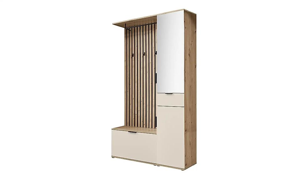 Kompaktgarderobe  Rovereto ¦ creme ¦ Maße (cm): B: 122 H: 195 T: 35.0 Garde günstig online kaufen